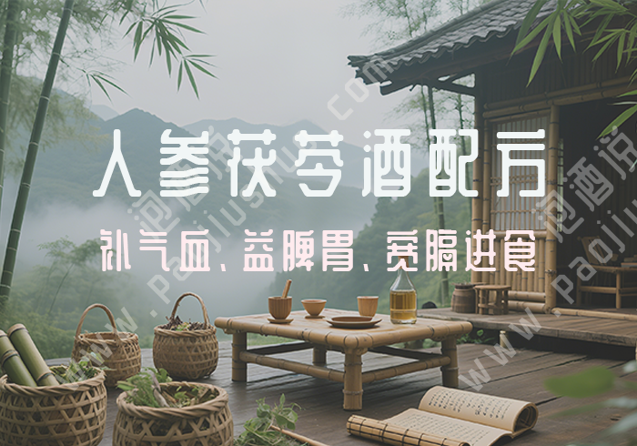 人参茯苓酒配方：补气血益脾胃 宽膈进食药酒 - 泡酒说
